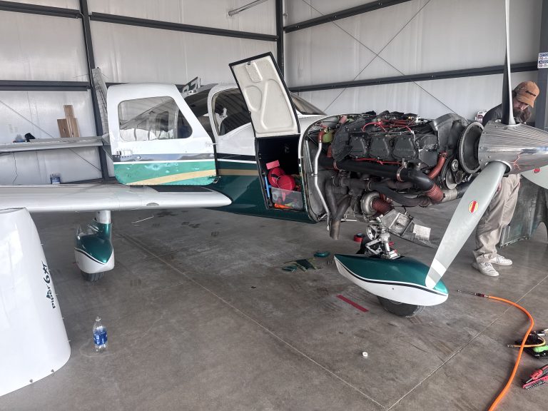 Aircraft with cowling removed